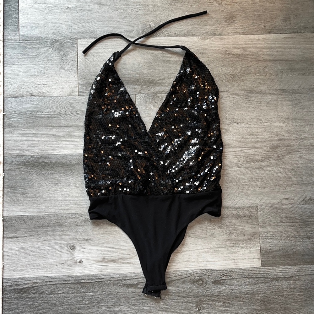 Black Sequin Bodysuit